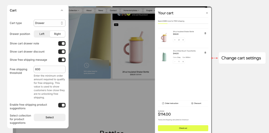 Gentech theme settings