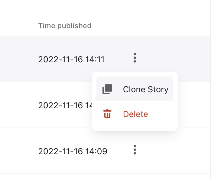 Manage stories