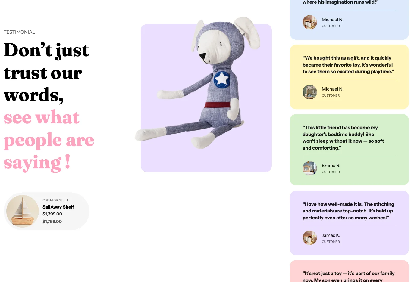 Testimonial list scroll