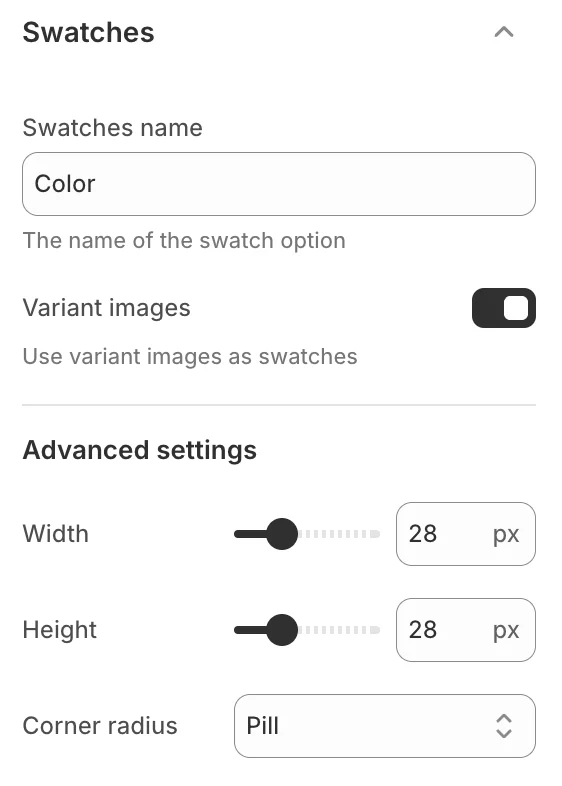 Wave theme settings