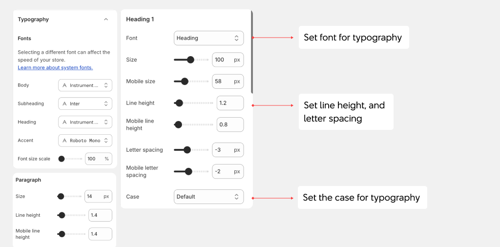Gentech theme settings