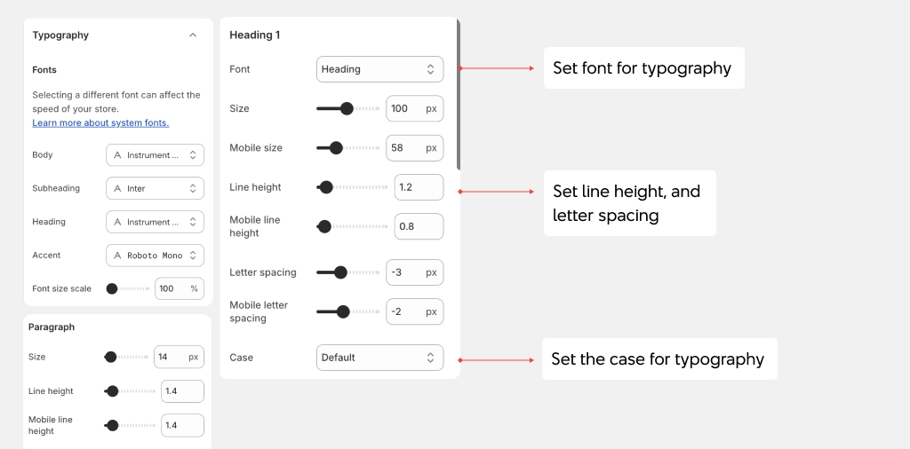Stylist theme settings