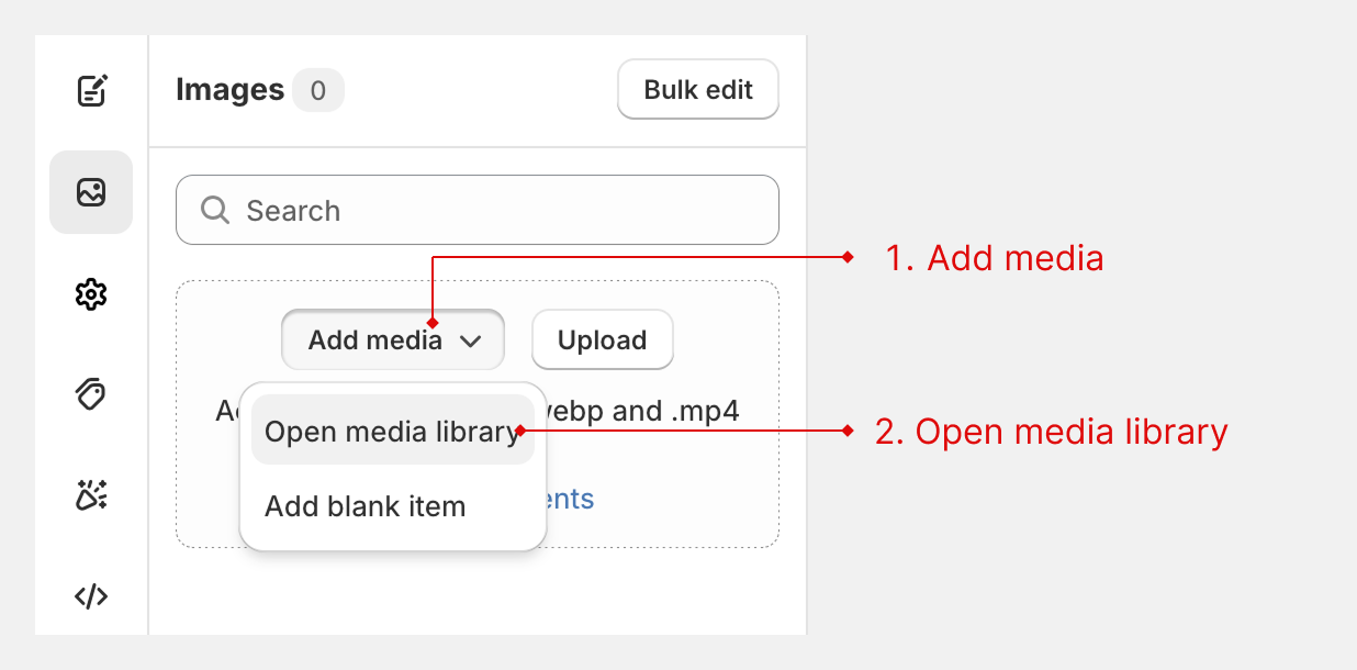 Use images from Shopify files, product images